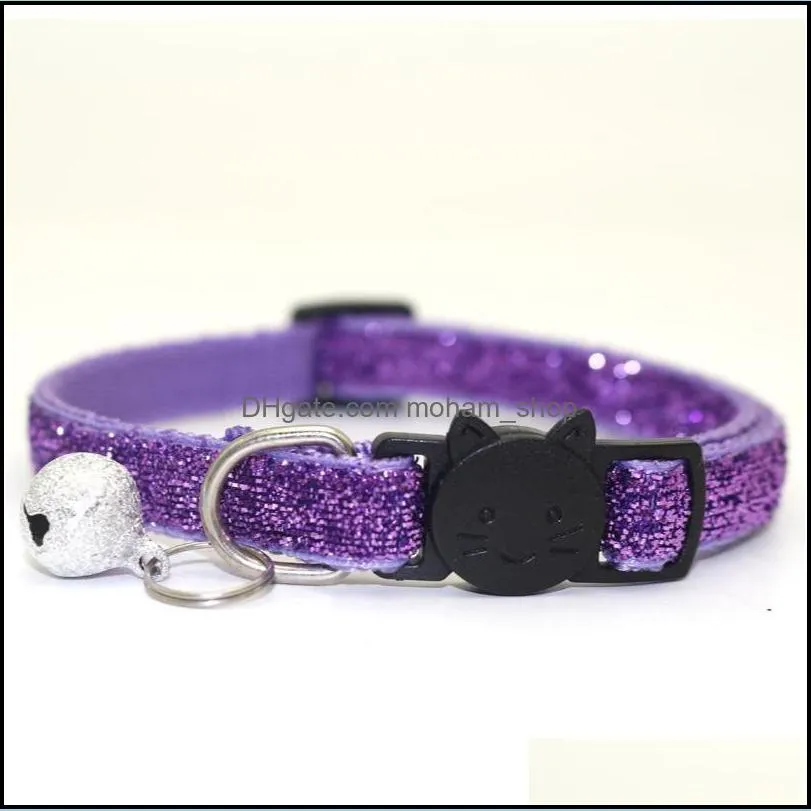 cloth sequins dog collar small bell dogs cat buckle collars multi color pet accessories comfortable fashion 1 35qq g2