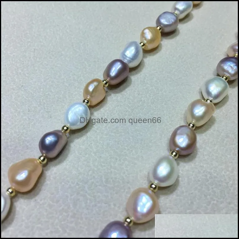 pearl necklace bracelet set baroque pearl 16 natural pearl necklace for women 3 color 89mm pearls jewelry wedding gifts