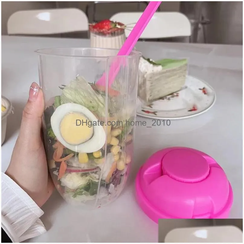 drinkware 1l lightweight salad cup set stay healthy lightweights as box with fork sauce cups bottle salads lunch box picnic food container inventory