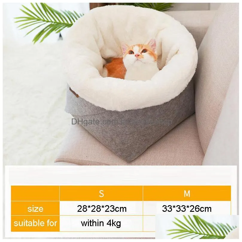 hoopet cat bed cat house pet dog house for cat bench for cats cotton pets products puppy soft comfortable winter house t200101