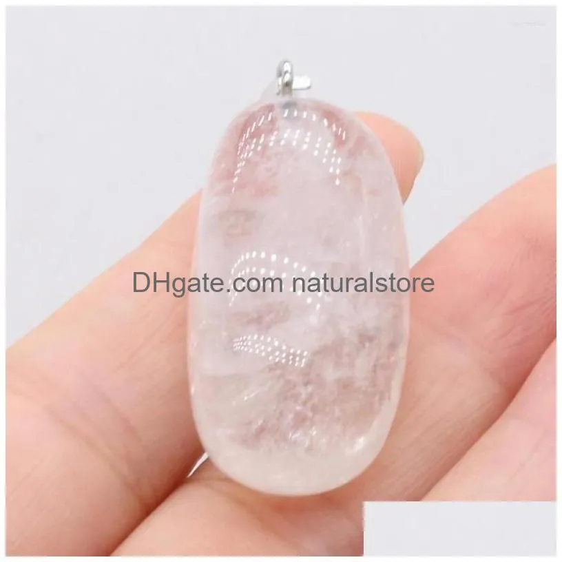 pendant necklaces natural irregular stone polished clear quartz necklace accessories for jewelry making bracelet white crystal charm