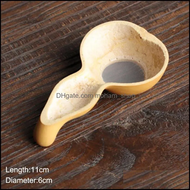 portable tea strainers bamboo rattan gourd shaped tea leaves funnel for table decor ceremony accessories 