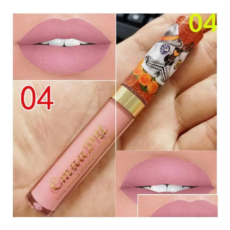 drop cmaadu magic nonstick matte metal pearlescent skull lip gloss sexy waterproof liquid velvet