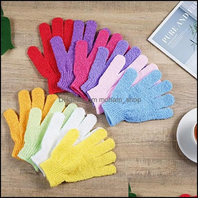 1pc skin bath shower wash cloth shower scrubber back scrub exfoliating body massage sponge bath gloves moisturizing spa skin cloth 2139