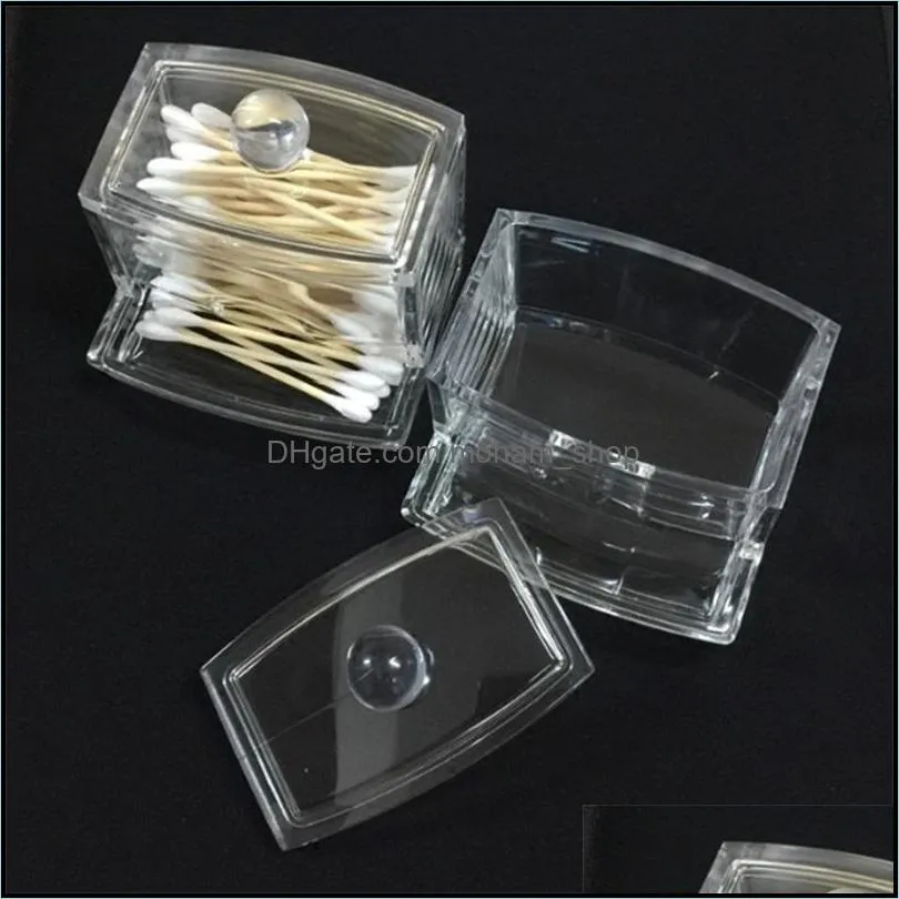 transparent cotton swab box high grade acrylic storage case multi function el supplies cosmetic cottons organizer fashion 6dy l1