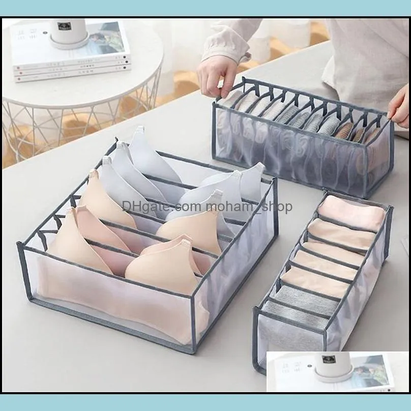 drawer type bras packing boxs home supplies adult children underwear underpants socks black grey storage box arrival 6 5ly3 j2