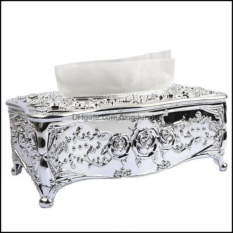 luxury european style acrylic tissue box ktv handkerchief toilet paper holder table accessories waterproof boxes wholesale price