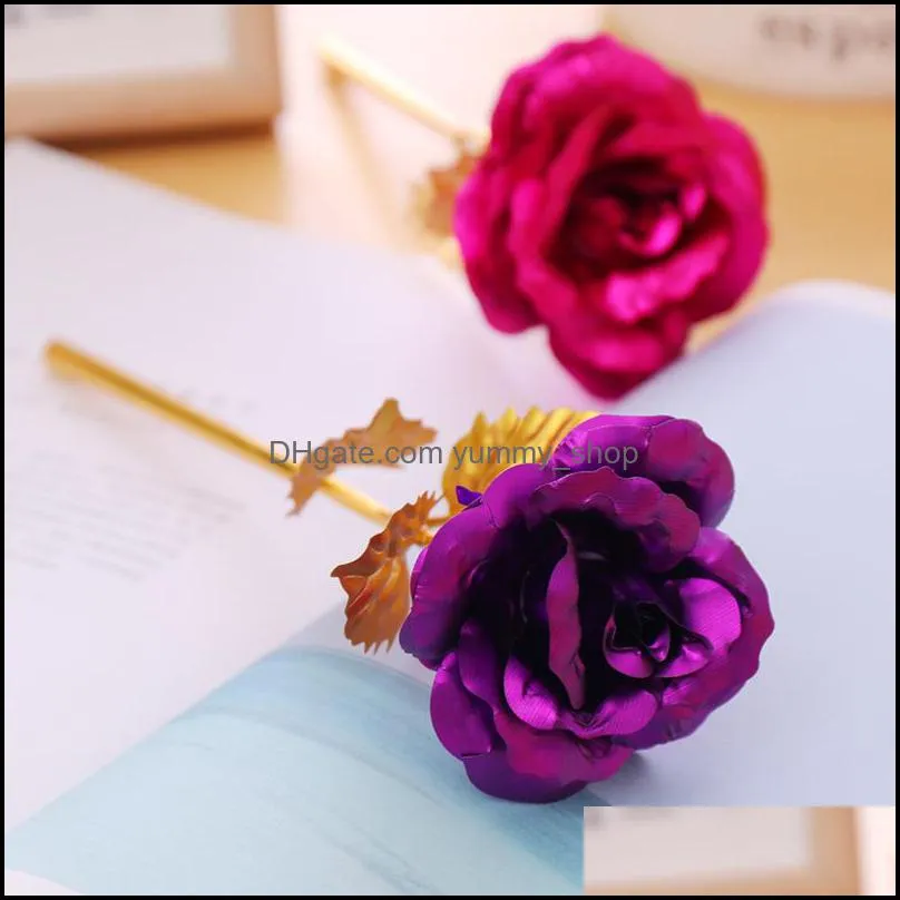 christmas day gift 24k gold foil plated rose creative gifts lasts forever rose for valentine es day girl gift 398 v2