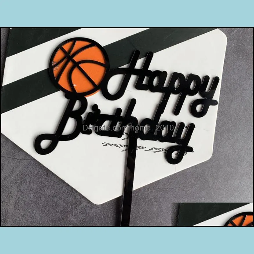 200pcs football basketball soccer acrylic cake topper for boys birthday sports party cake decorations sn3507