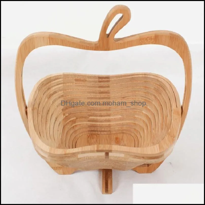  wooden vegetable basket with handle  shape fruit baskets foldable eco friendly skep fashion top quality 16ad b