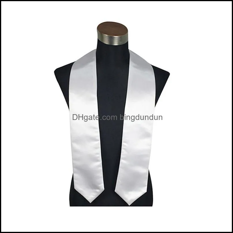adult sublimation heat printing blank graduation scarf thermal transfer white honor shawl etiquette ribbon bachelors shawl women 1347