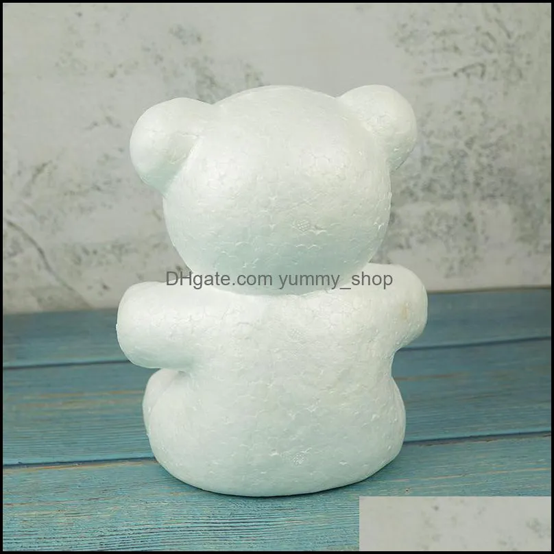 20cm polystyrene styrofoam white foam bear mold rose teddy bear white heart mothers day gifts party wedding decoration 530 v2