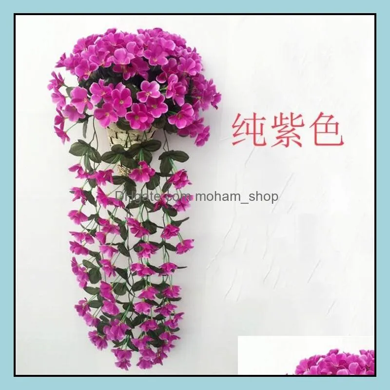 artificial violet rattan wedding arch decoration wreath fake plant leaf silk simulation wisteria