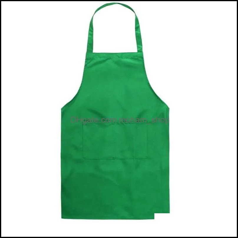 solid color apron for kitchen clean accessory household adult cooking baking aprons diy printing practical tools polyester fiber 4 5jf c