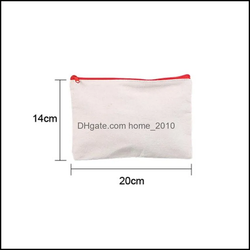 sublimation blank square storage bag heat transfer canvas zipper cosmetic bags diy painting student pencil case