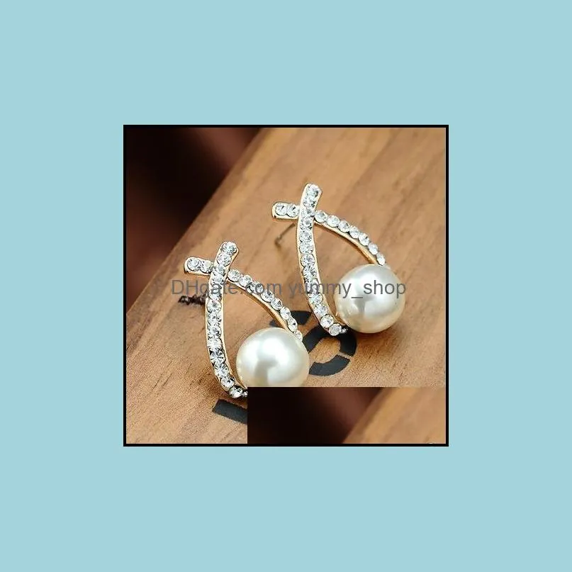 stud earring wholesale gold crystal stud earrings brincos perle pendientes bou pearl earrings