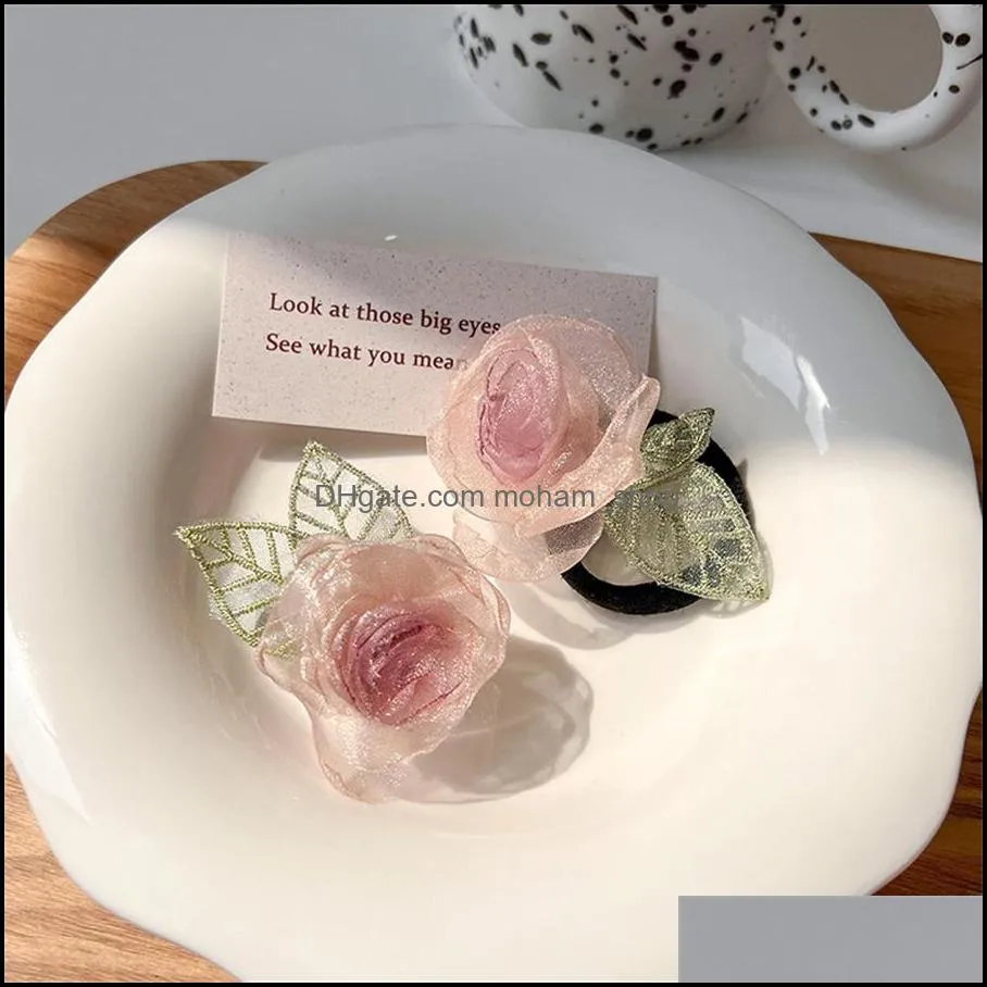 other household sundries summer fairy flowers sen department pink hairpin temperament gentle hair circle head rope mountain camellia hair ornament