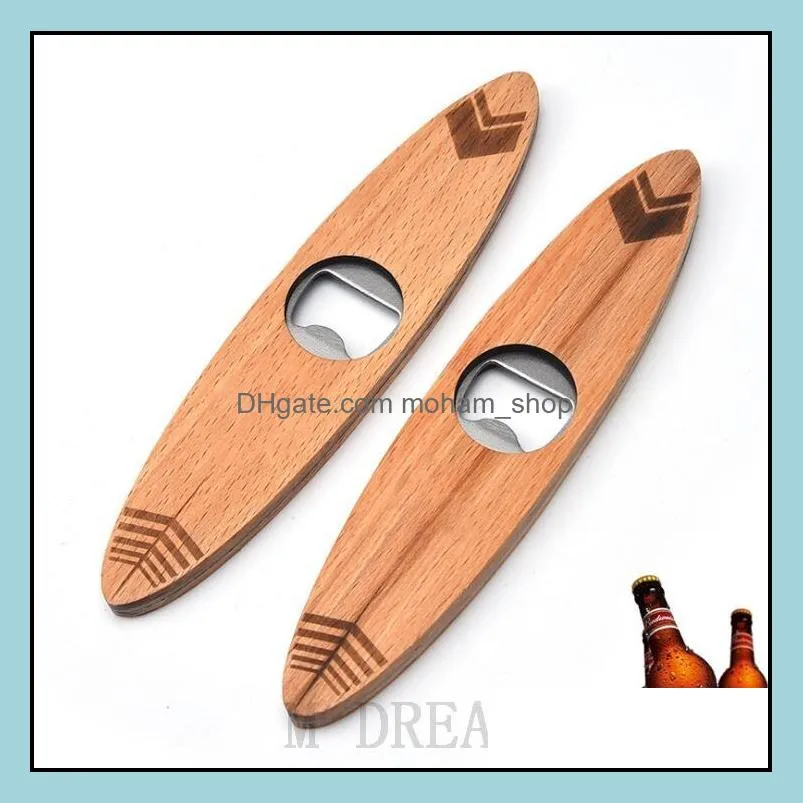 wooden beer bottle opener wood handle openers creative stainless steel bottle opener home beer cap opener bar kitchen supplies