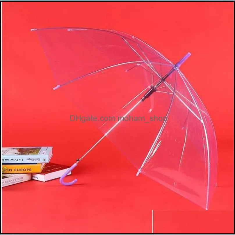 colorful transparent long straight handle umbrella automatic black rainbow custom logo umbrella waterproof 8 bone umbrellas 4 r2