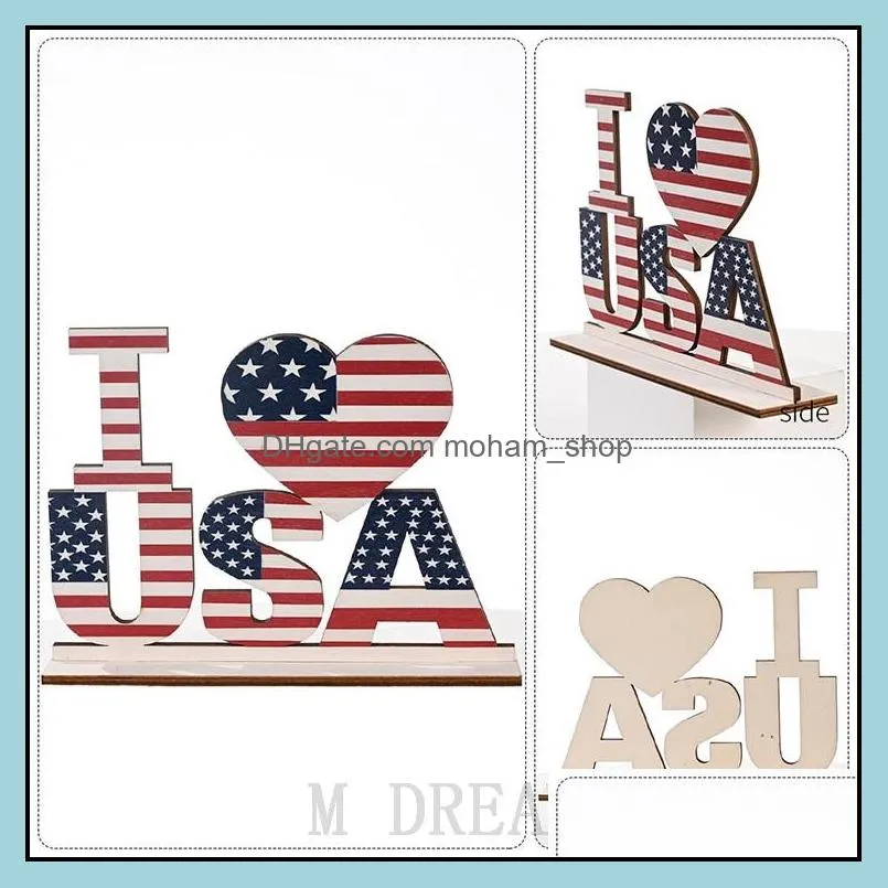 american independence day party wooden desktop decoration glory peace family dom i love usa office home table ornament