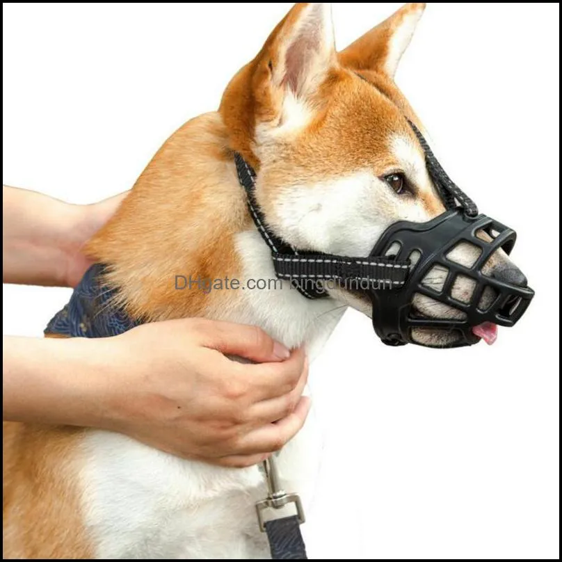 adjustable breathable small large dog mouth muzzle anti bark bite chew muzzles training products pet accessories