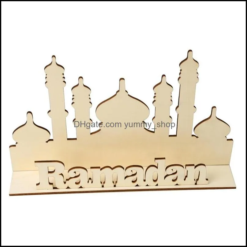 wooden eid mubarak decoration ramadan mubarak ornaments islamic muslim pendant eid al adha party supplies ramadan kareem gifts 2102 v2