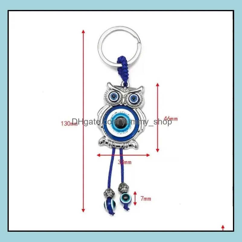 animal butterfly turtle elephant evil eyes keychain key chain glass blue eye pendant ornament key rin