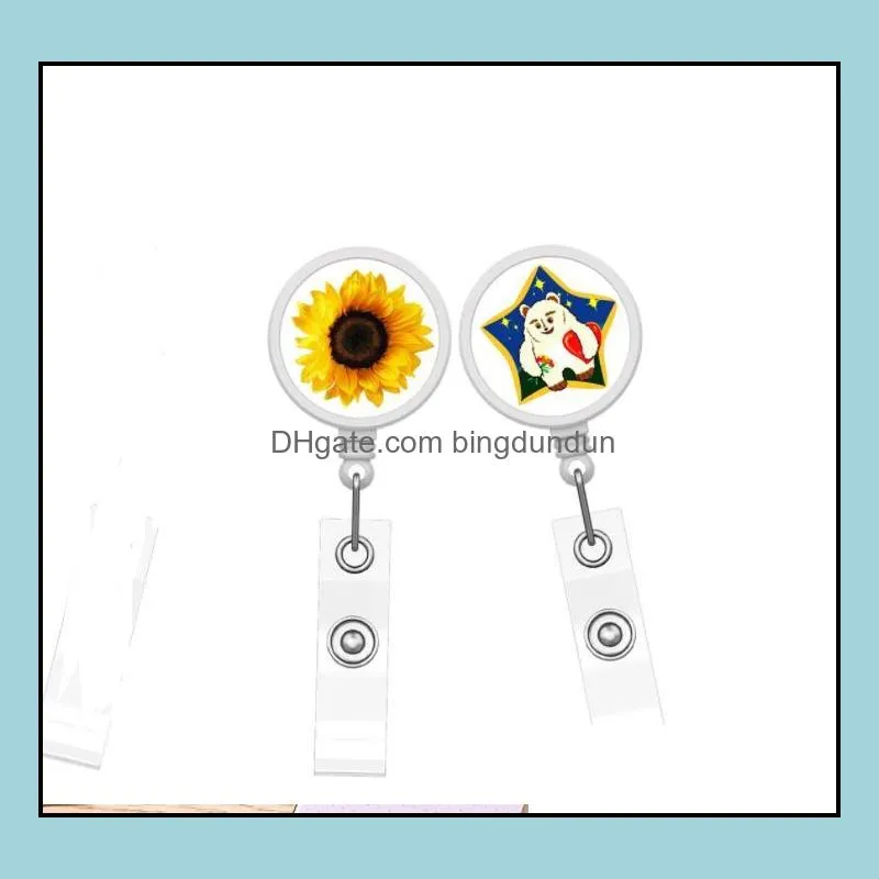 sublimation blank nurse badge party favor plastic diy office work card hanging buckle can be rotated 360 degrees sn4161