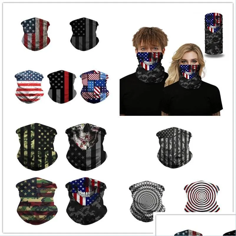 usa national flag designer masks outdoor face shield magic neckerchief mens scarf snood bandana