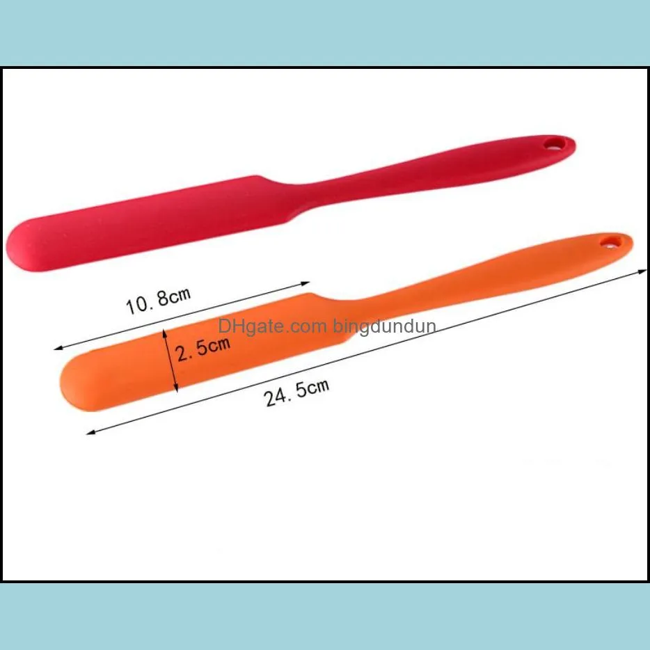 multicolor cake spatula food grade silicone mixing batter dough scraper long handled butter knife baking cook tool sn3154