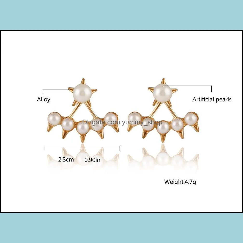 pearl earrings wholesale channel earrings pentagram pearl stud earrings