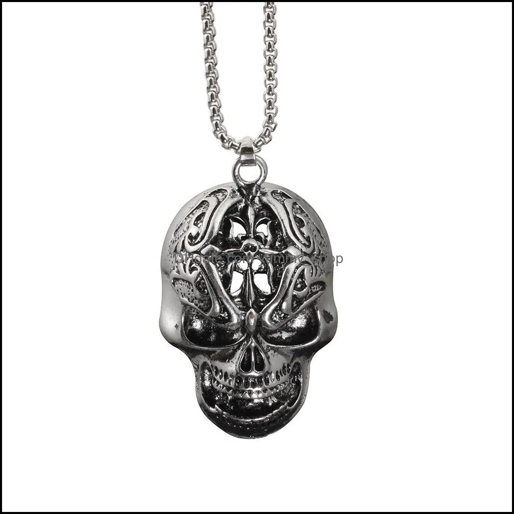 skull necklace men skull link necklaces jewelry hip hop neckless vintage colar masculino hip hop dance jewlery