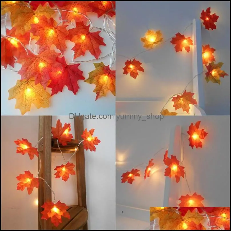 maple leaves lamp string led light up toys halloween lights chain room decorative battery selling with high quality 4 9md j1