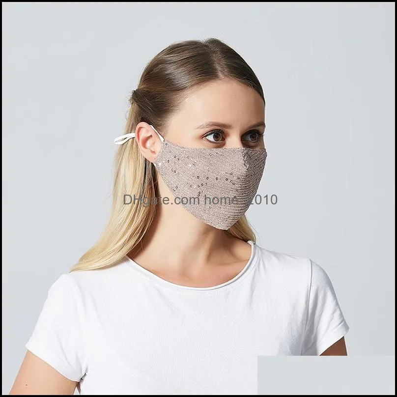 fashion design sequins masks pm2.5 masks dustproof mouth cover washable reuse face mask elastic earloop mouths masks