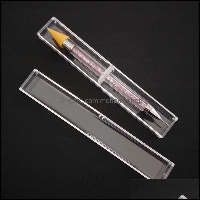  double head nail dotting pen multi function rhinestone crayons diy wax pencil with storage box mulit color 5 3hp e1