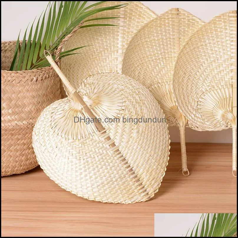 hand woven straw bamboo hand fan baby environmental protection mosquito repellent fan for summer wedding favor party gift 2051 v2