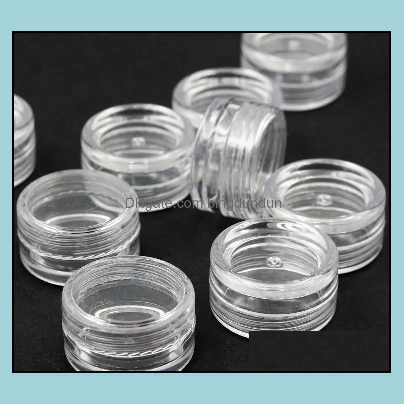3ml clear base empty plastic container jars pot 3gram size for cosmetic cream eye shadow nails powder jewelry sn572