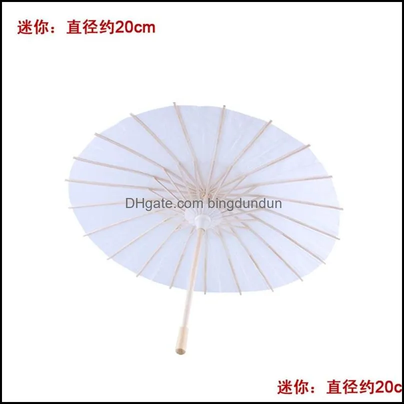 bridal wedding parasols white paper umbrellas chinese mini craft umbrella 4 diameter 20 30 40 60cm wedding umbrellas for wholesale 642