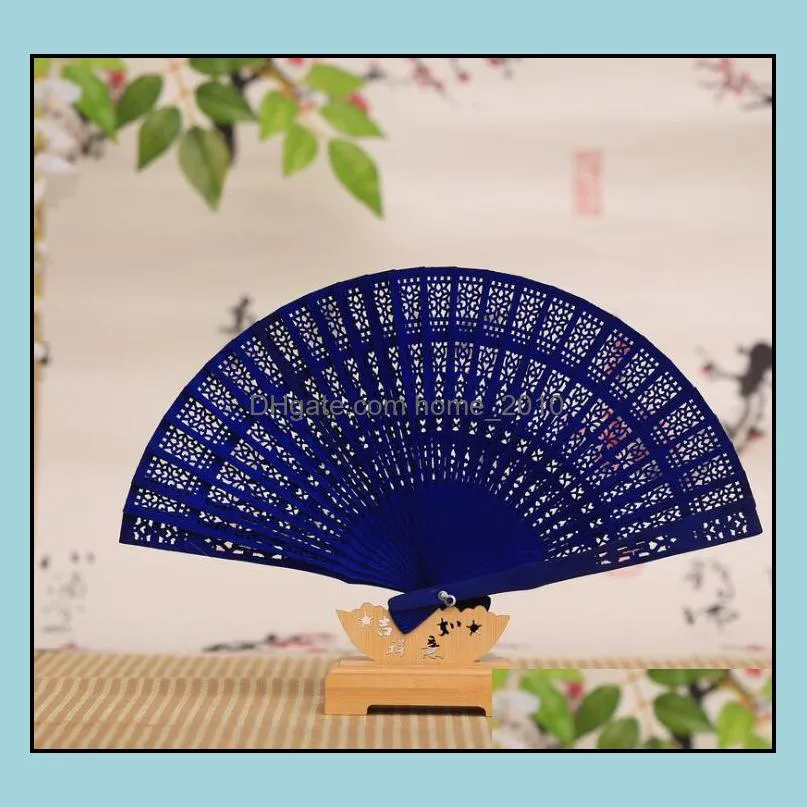 chinese japanese sandalwood folding hand fan fragrance wooden fans wedding favor and gift for guests sn704