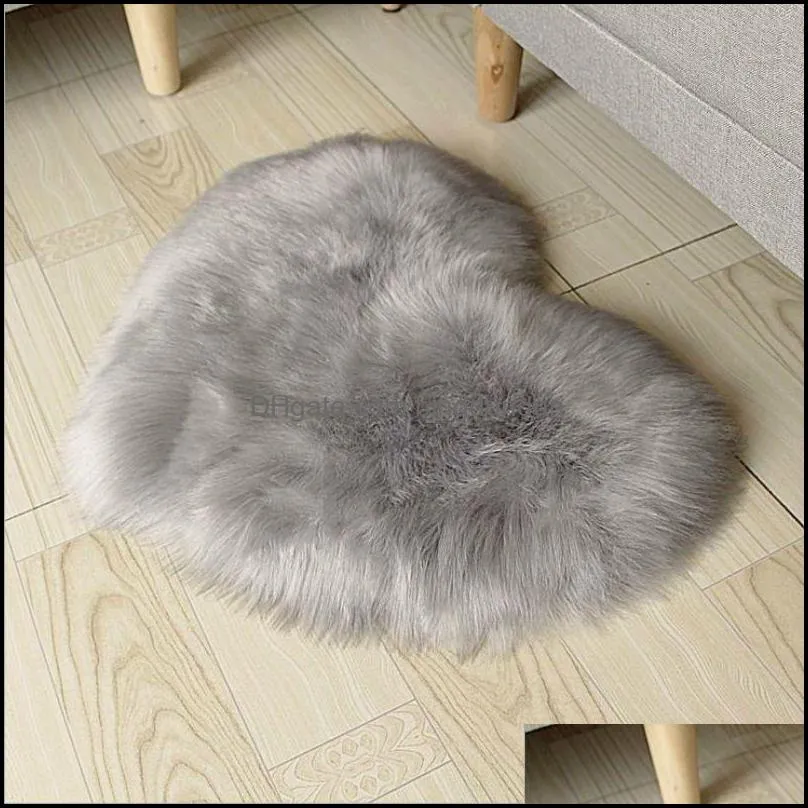 fashion blanket carpets mat heart shape living room fluffy imitation wool bedroom non slip decoration rugs plush soft home textiles