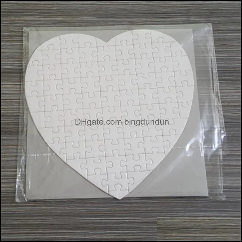 sublimation puzzle a4 size diy sublimation blanks puzzles white puzzle jigsaw 80pcs heat printing transfer handmade gift 1335 t2