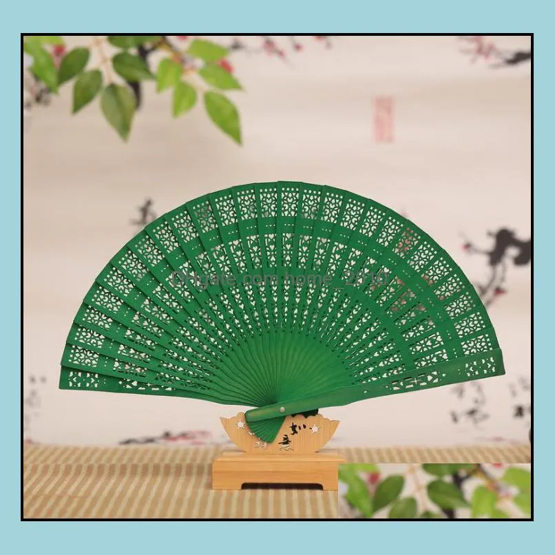 chinese japanese sandalwood folding hand fan fragrance wooden fans wedding favor and gift for guests sn704