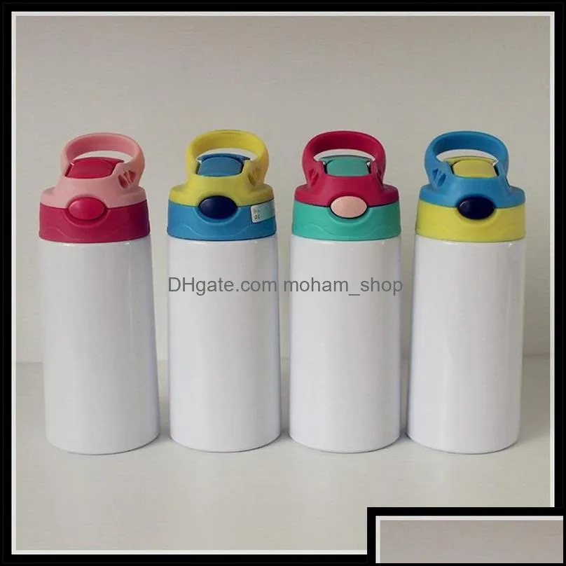 diy sublimation 12oz watter bottle blank straight tumbler stainless steel sippy cup 350ml straw cups good quality for kids 80 s2