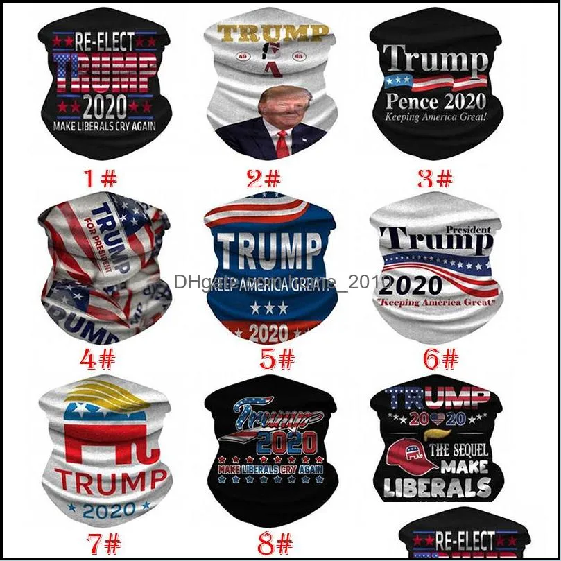 trump scarf bandanas face mask seamless tube magic keep america headbands outdoor sports cycling headwear neck gaiter party mask