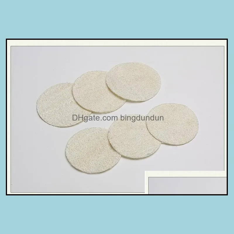 6x6cm roud natural face loofah pad luffa makeup remove sponge loofa exfoliating and dead skin bath shower tool sn1459