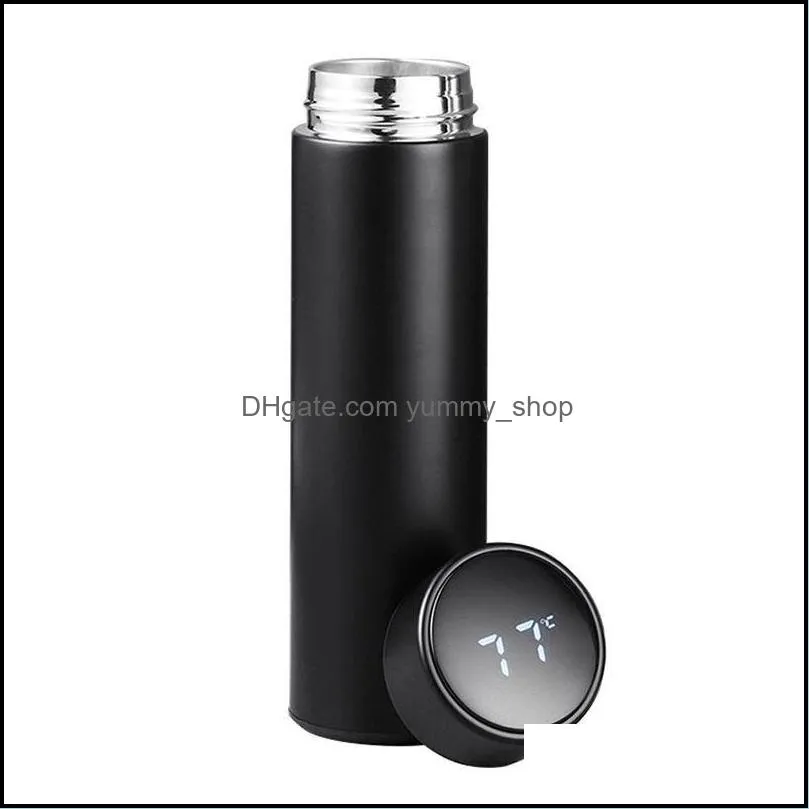  fashion smart mug temperature display vacuum stainless steel water bottle kettle thermo cup with lcd touch screen gift cup dbc 474