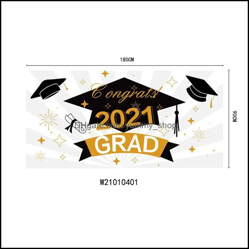 graduation season banner 2021 congrats grad hanging flag party polyester p o background cloth 180x90 cm gga4313x9f6 hpn5 2173 v2