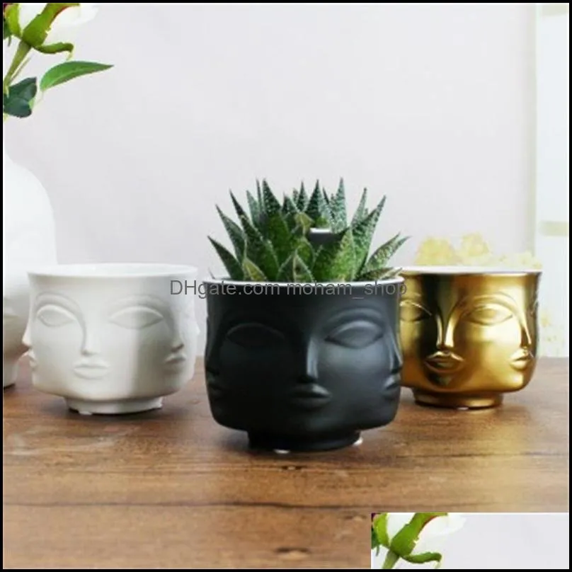 human face planters pots flowerpot ceramics floral vase modern succulent plants storage tank home man and women contracted style 15