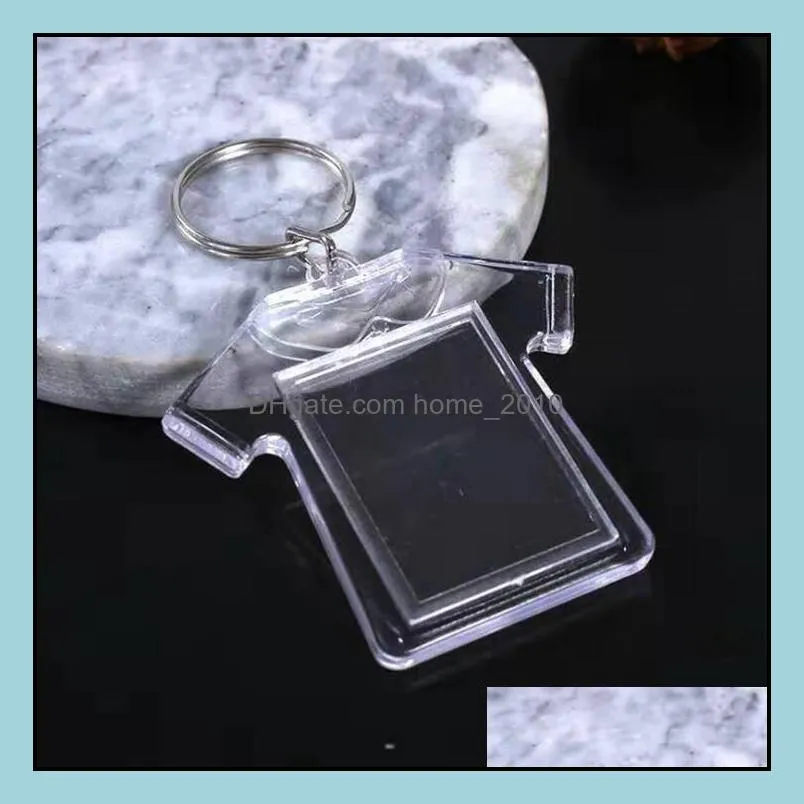 clear acrylic plastic blank keyrings insert passport p o frame keychain picture frame keyrings party gift rre11676