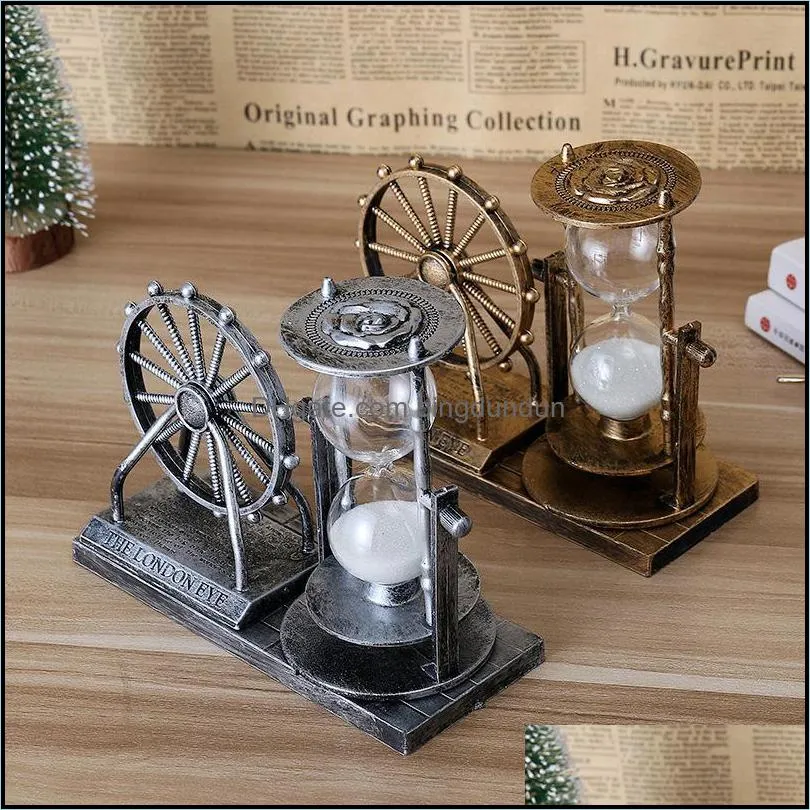 vintage decorative objects ferris wheel hourglass beautiful desktop hourglass exquisite sand glass antique quicksand street lamp pen holder